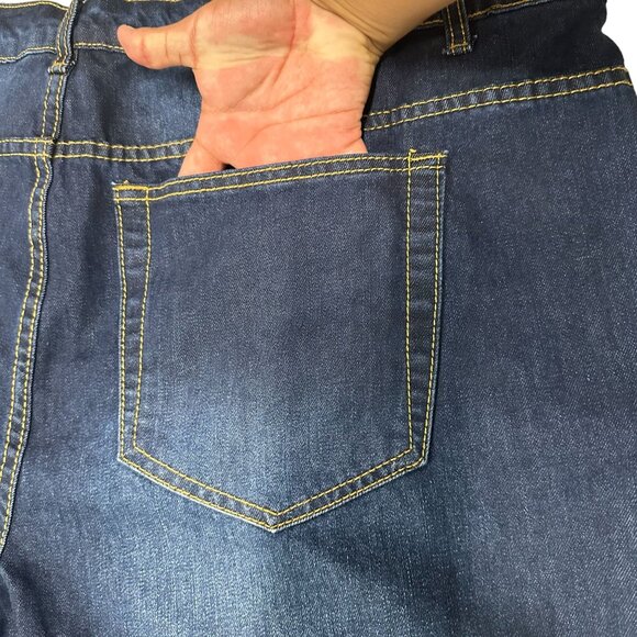 NWT Rue21 Womens 24 Jeans High Rise Ankle Straight Leg Dark Wash Raw Hem Plus - Picture 9 of 16